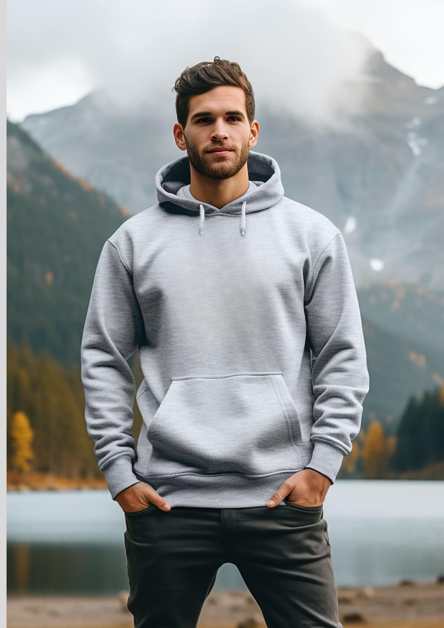Premium Heavy Grey Hoodie - Men