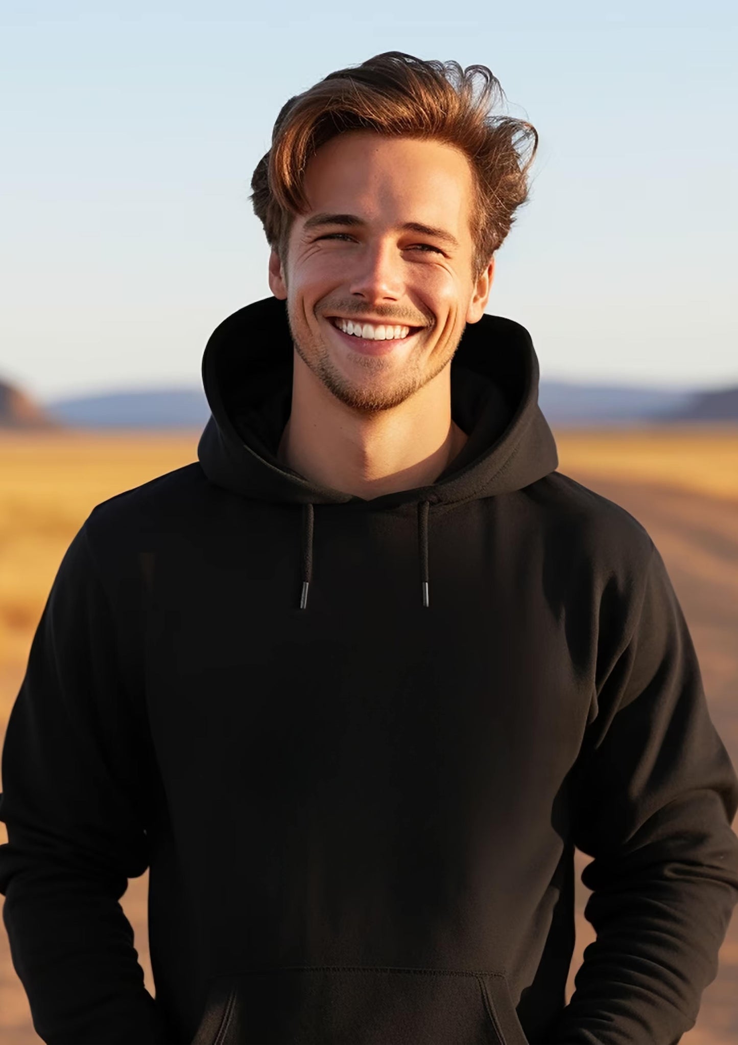 Premium Heavy Black Hoodie - Men