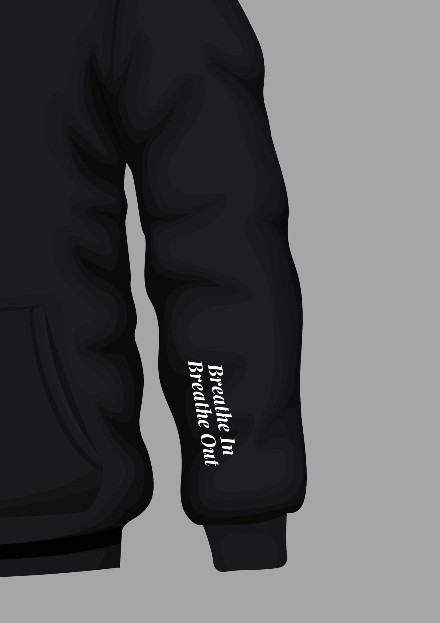 FYRA 'Breathe In Breathe Out' Black Sleeve Tee. Sleek and calming, perfect for reminding yourself to stay composed and collected with style