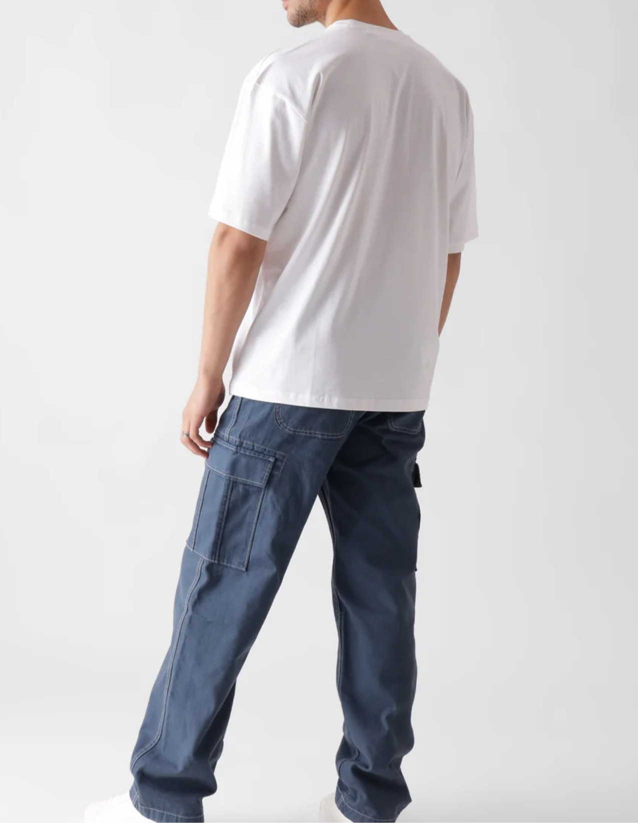 White Oversized Back-Men