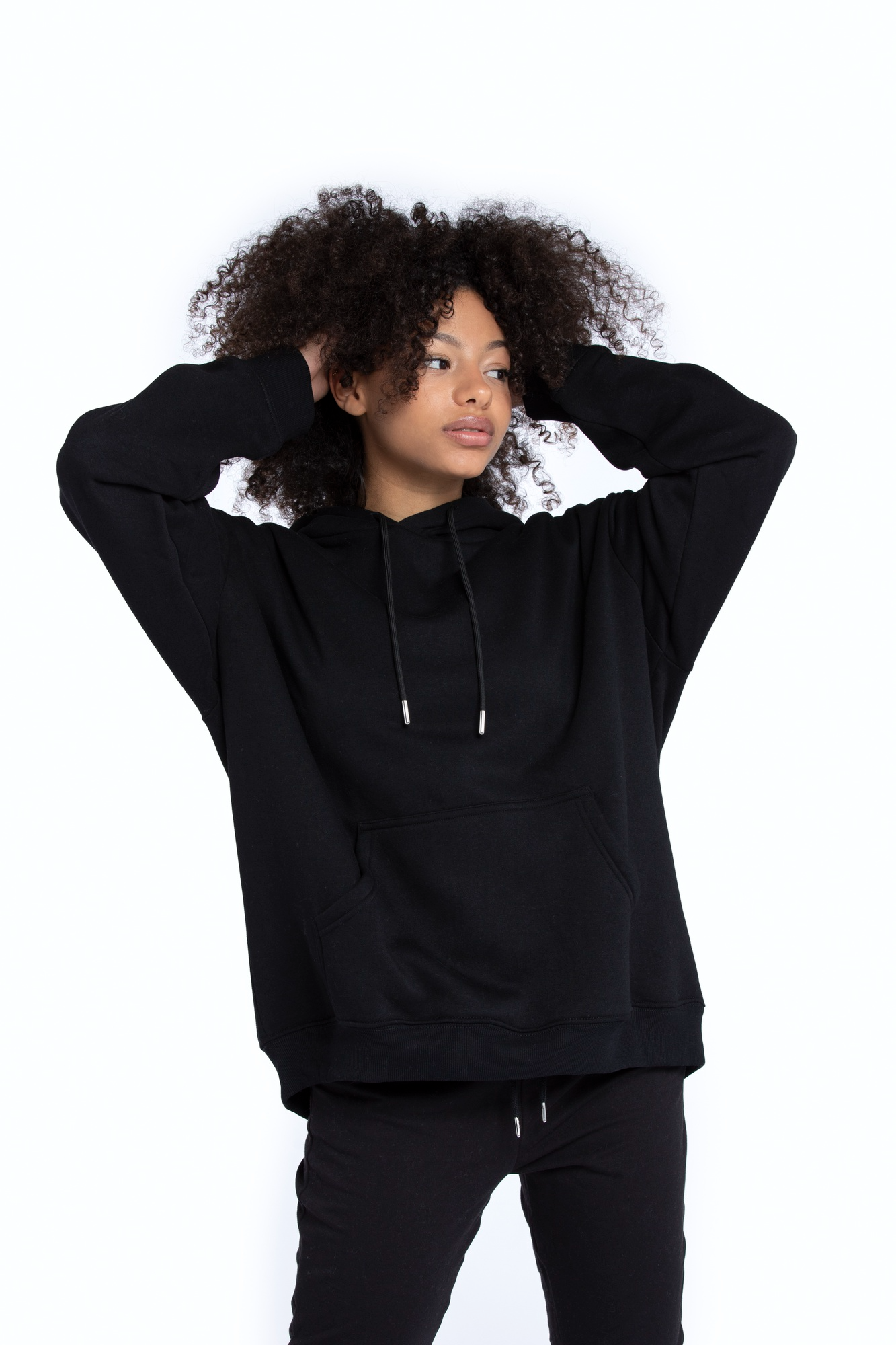 Premium Heavy Black Hoodie - Women